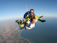 Parachute jump by the sea 