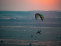  Flight in paramotor at sunset