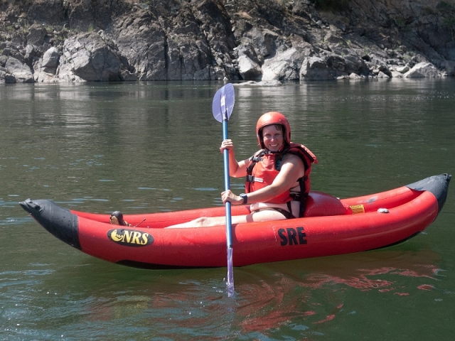 A bord d'un canoë gonflable 