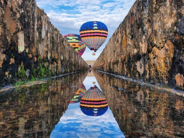 Ascenseur à ballons à Arcos del Sitio avec buffet