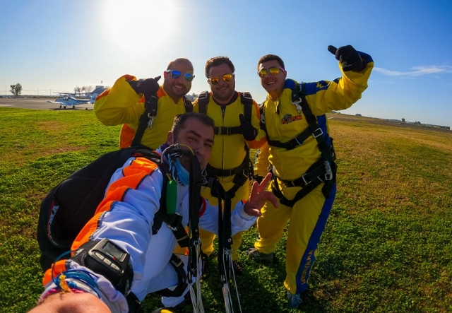  Photo de groupe après le double saut 