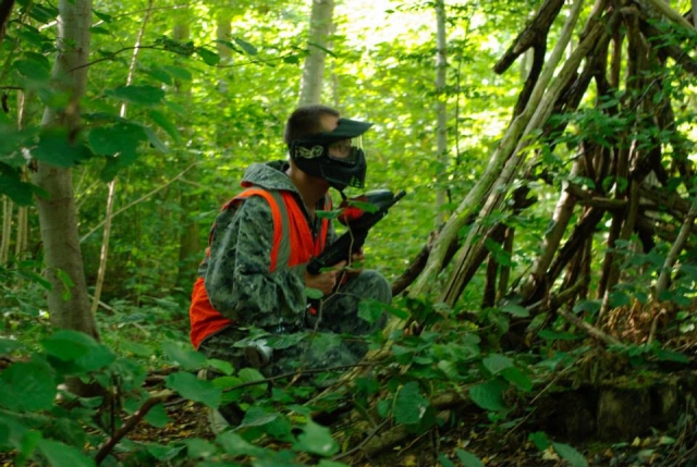  Paintball player in the forest