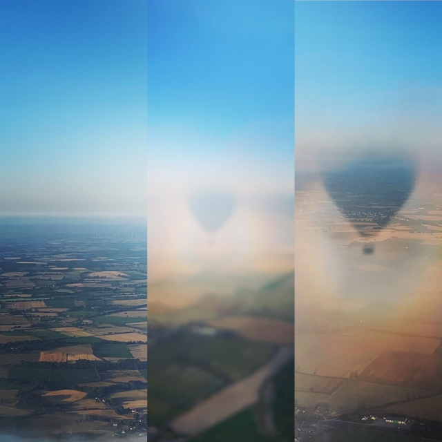  The shadows of a hot air balloon 