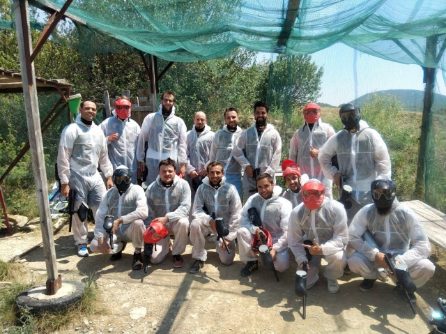 Group paintball game