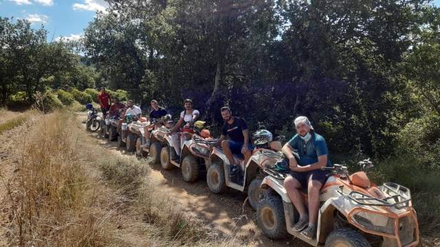 All ready for the hike on a quad