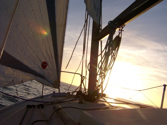  Sonnenuntergang auf dem Pontit Bretagne mit Gwellan 
