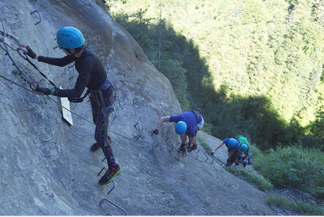 Do this activity in a group with Aventure Chlorophylle Via Ferrata