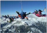  Parachute jump above the Pralout ski resort 