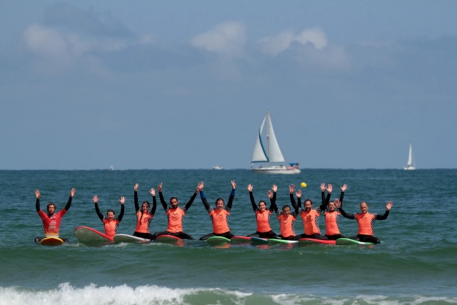  Group delighted with the surf session 