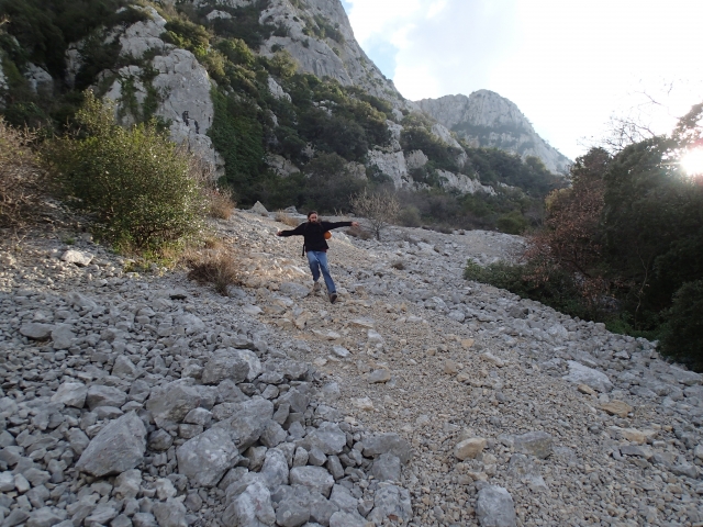  Der Abstieg über das Geröll 