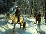 balade a cheval dans la neige