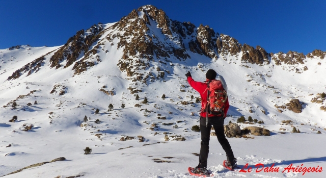  La guida ammira la montagna 