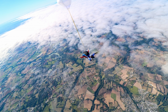  At the very moment the parachute opens 