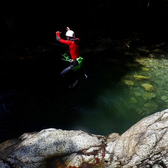  Jumping into the water 