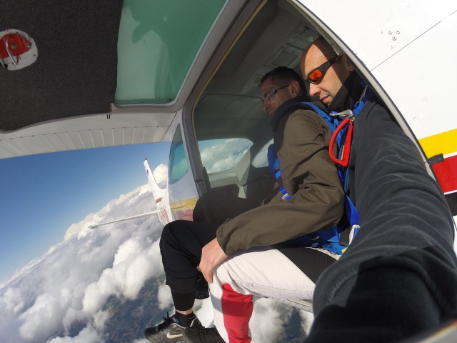 Moment du saut en parachute
