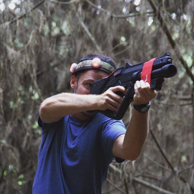  Während des Laser-Tag-Spiels 