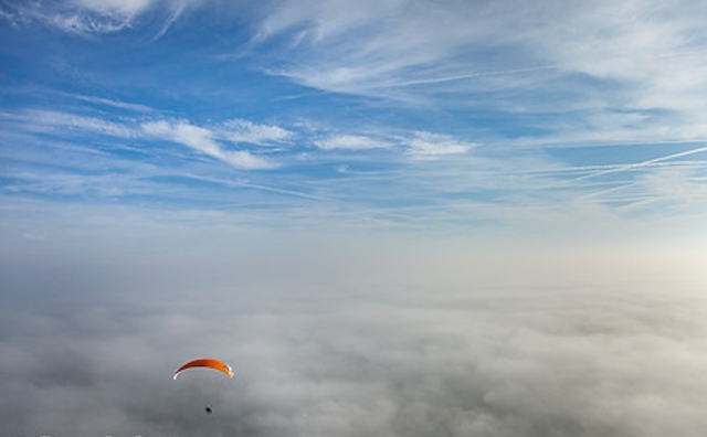 Flight above the clouds 