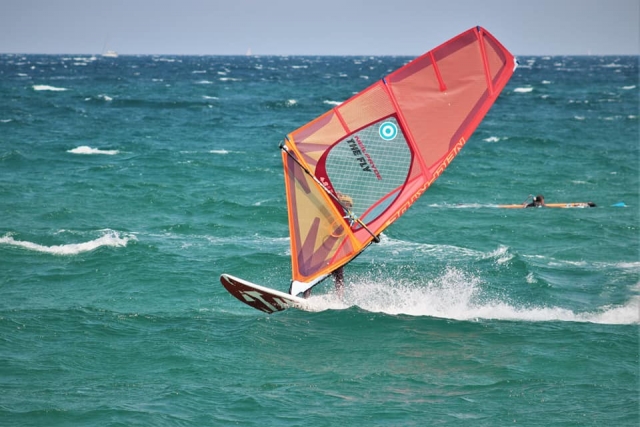  Windsurfing towards Perpignan 