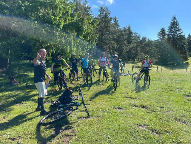  Mountain bike ride on the green plains 