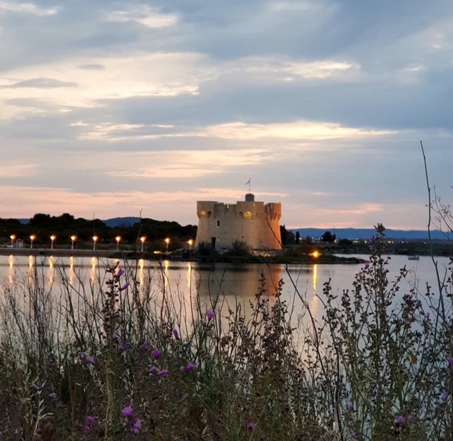 Landschaft von Palavas les Flots bei Sonnenuntergang