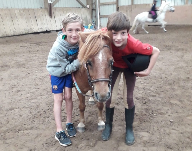  Kinder haben Spaß mit den Ponys 