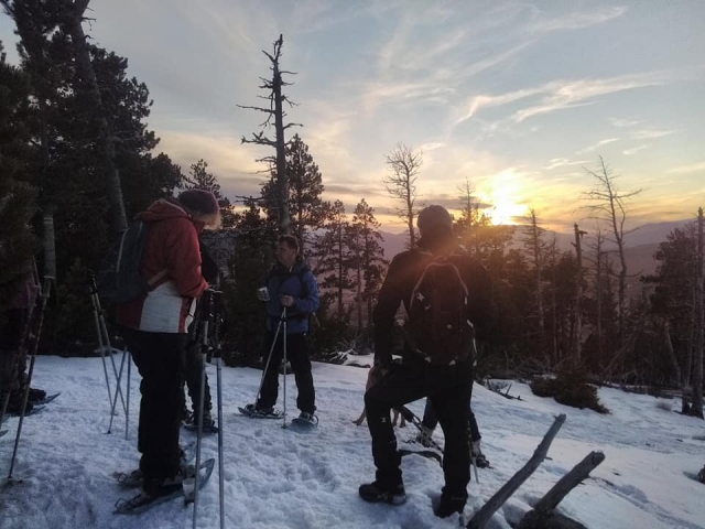  Snowshoe hike at sunset 