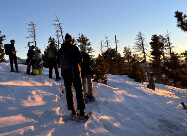  Snowshoe hike at dusk 