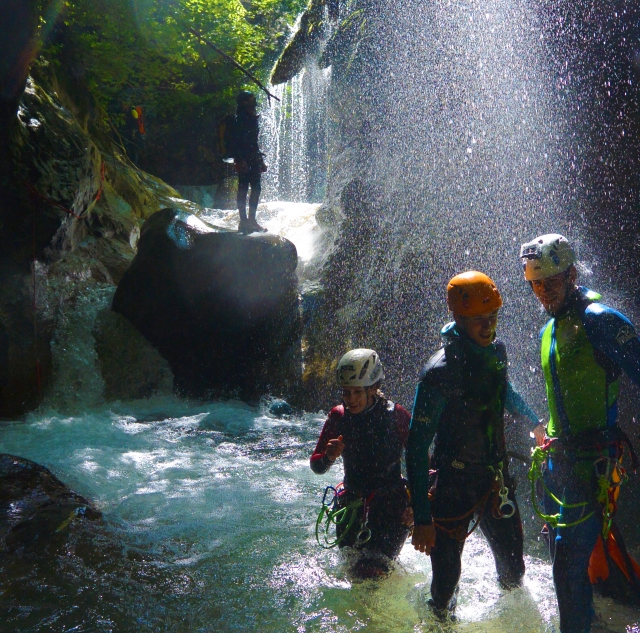 Début de la descente du canyon de l'Infernet