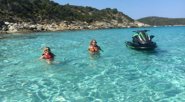  Jet ski break to enjoy a swim in crystal clear water 