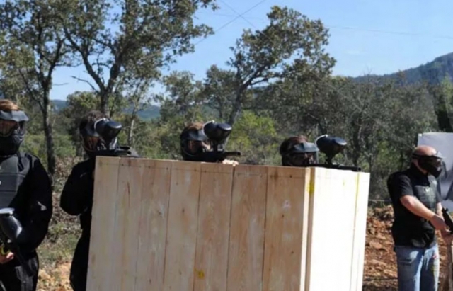 Début de la partie de Paintball