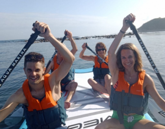  Big paddle for a moment of family fun 