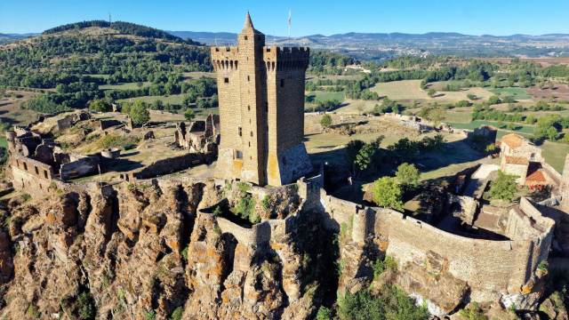 La forteresse de Polignac vue du ciel