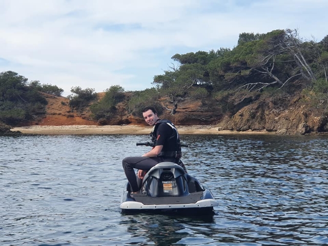 Petite pause lors de la sortie en jet ski