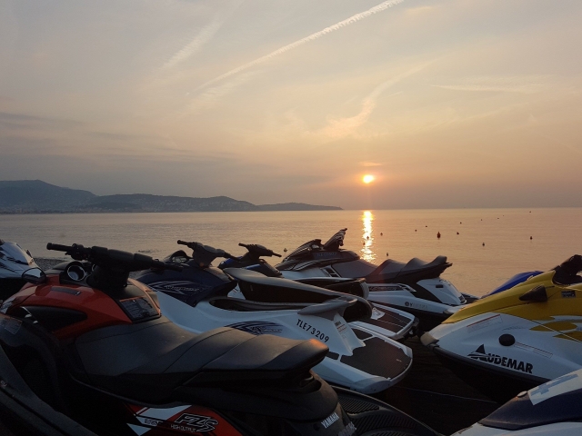  Jet ski at sunset 