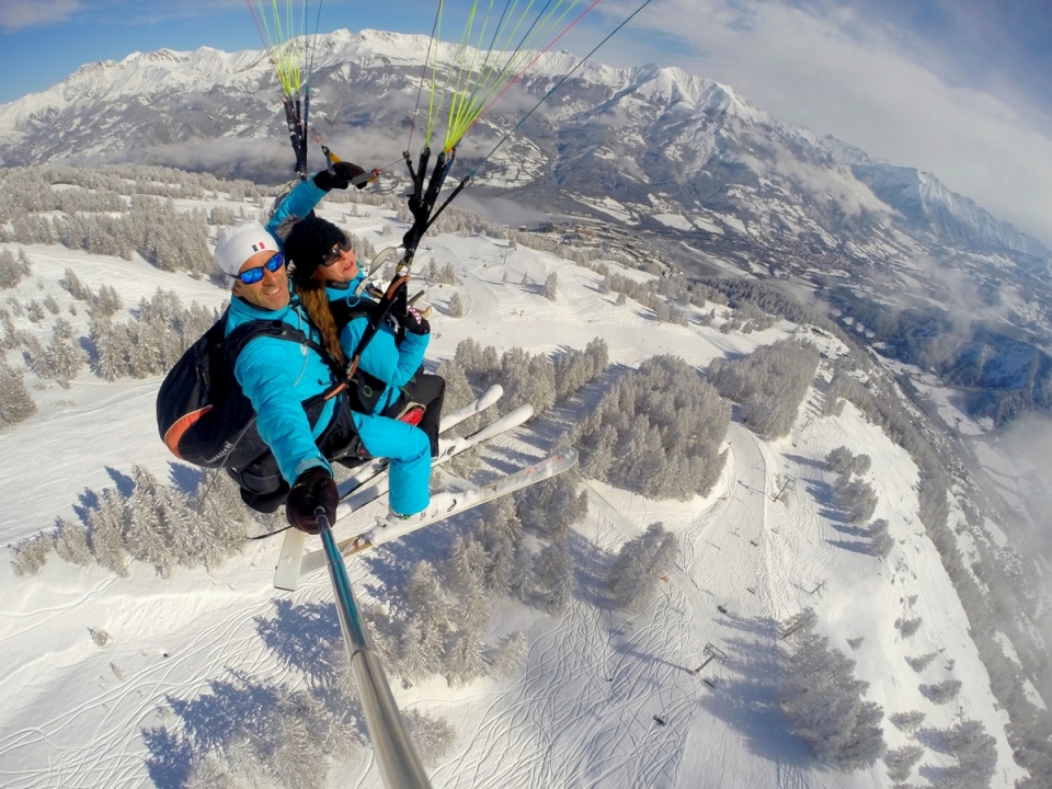  Flying over the ski resort 