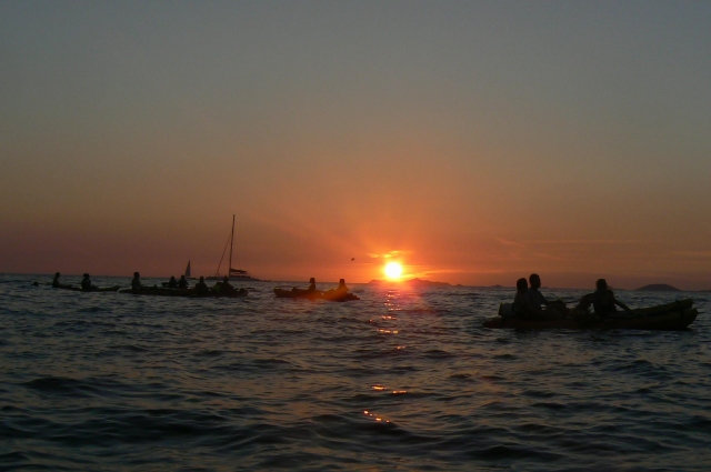  Sea kayaking at dusk 