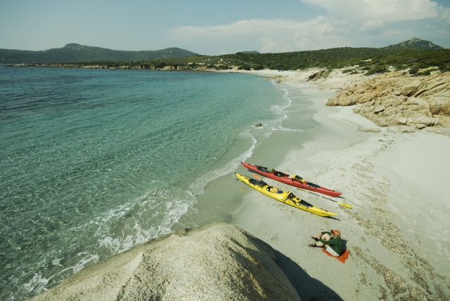  Kayaks en playas de Córcega