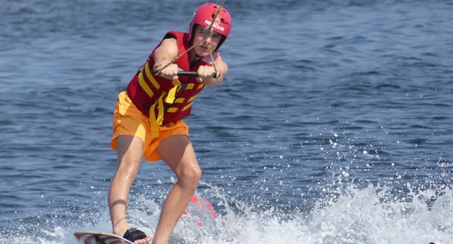  Water sliding activity at the Etang de Leucate 