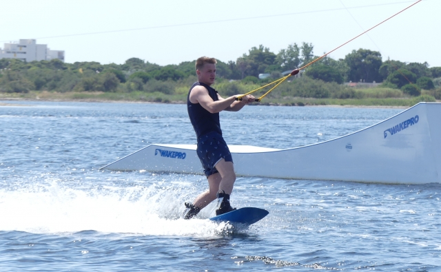  Thrills during the Wakebord activity in Leucate 
