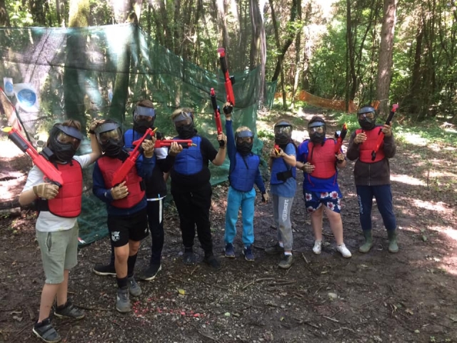 In a group to play Paintball 