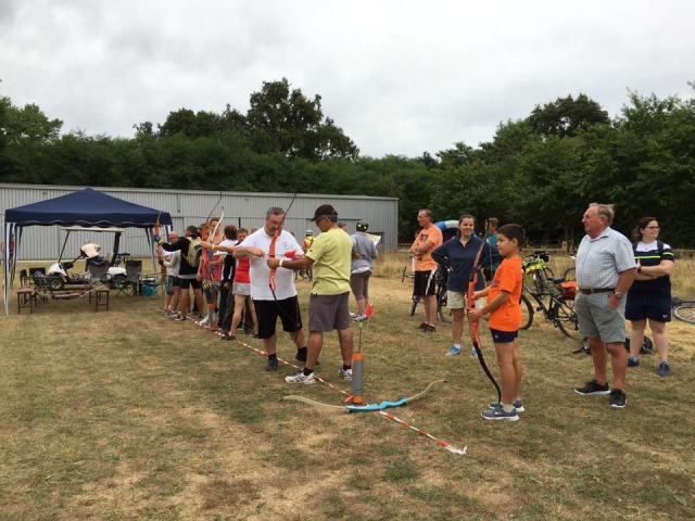 Treinamento para o jogo de arco e flecha 