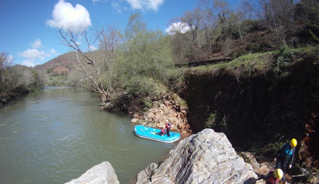  Mini raft boarding on the Nive 