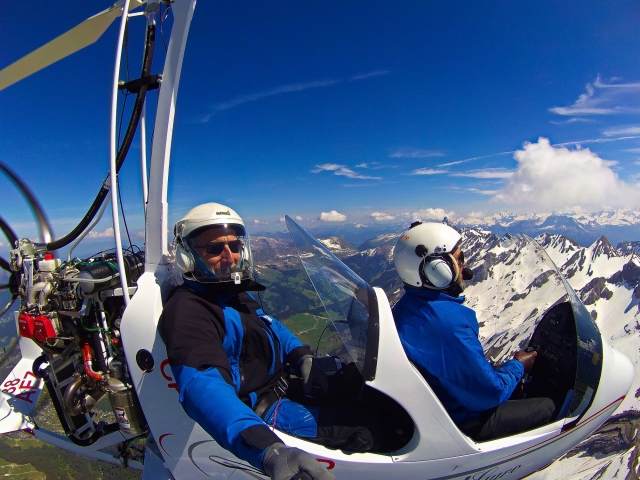 Autogyro flight during winter