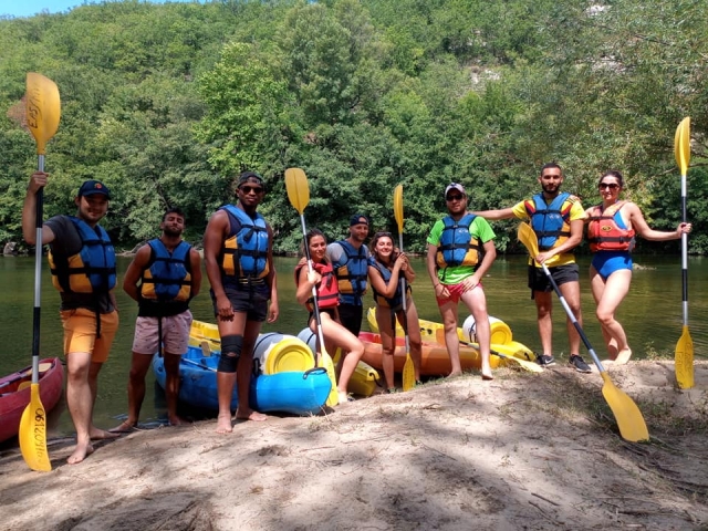 Descente en kayak entre amis