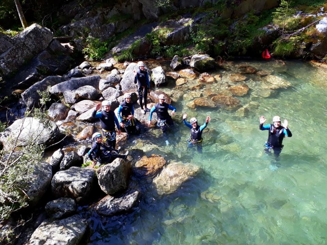  Swimming in the Barberine canyon 