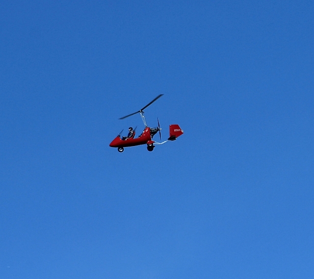 Seu girocopter em pleno vôo 
