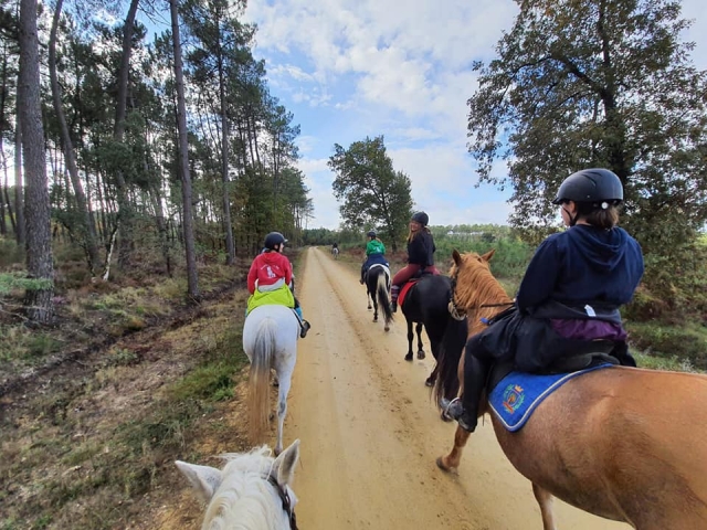  Horseback riding with friends 