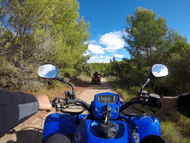  Vista del pilota sul suo quad 