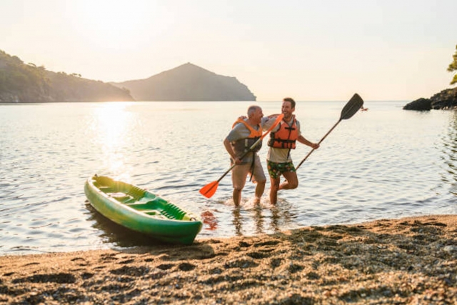 Fin d'une heure de kayak