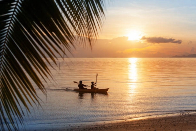 Retour au coucher du soleil